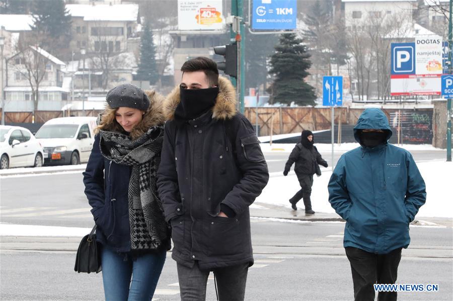 BOSNIA AND HERZEGOVINA-SARAJEVO-WEATHER-COLD FRONT