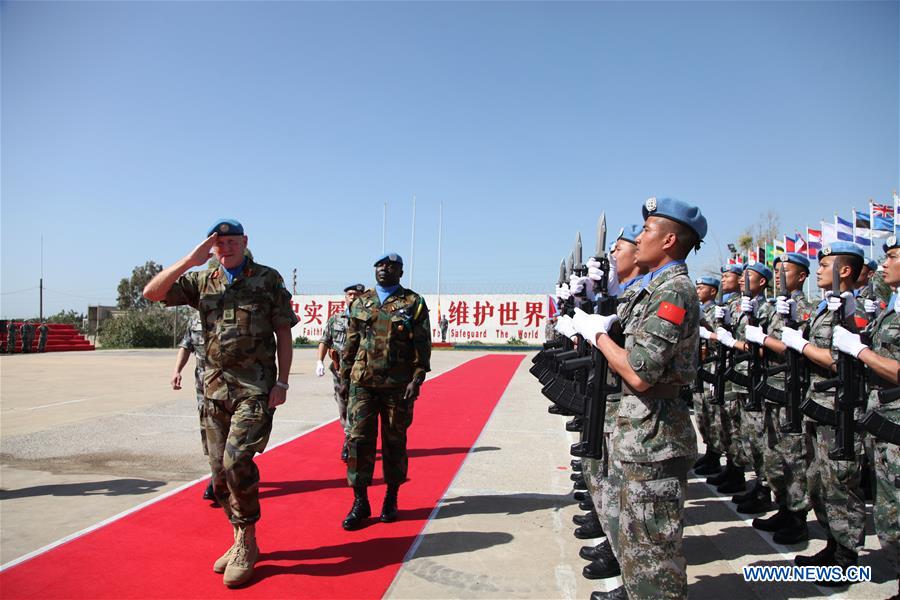 LEBANON-HANNIYAH VILLAGE-CHINESE PEACEKEEPERS-UN PEACE MEDAL OF HONOR-AWARDING