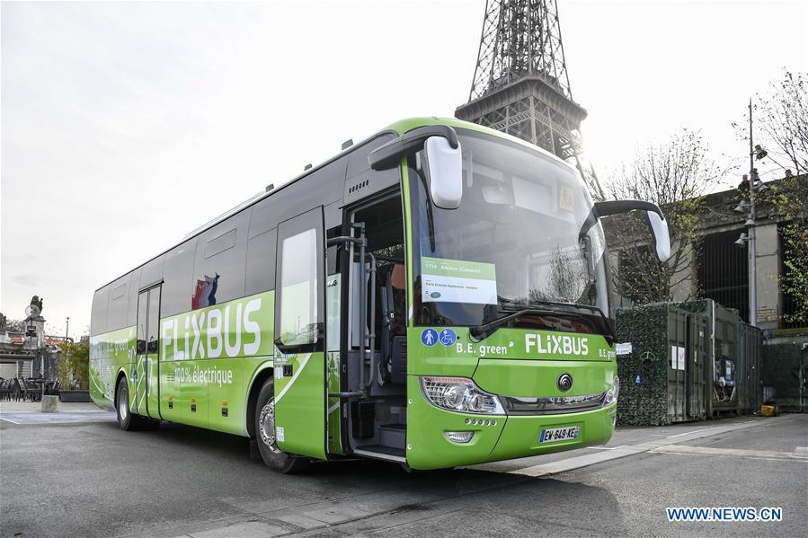 FRANCE-PARIS-TRANSPORTATION-FLIXBUS-YUTONG-ELECTRIC BUS