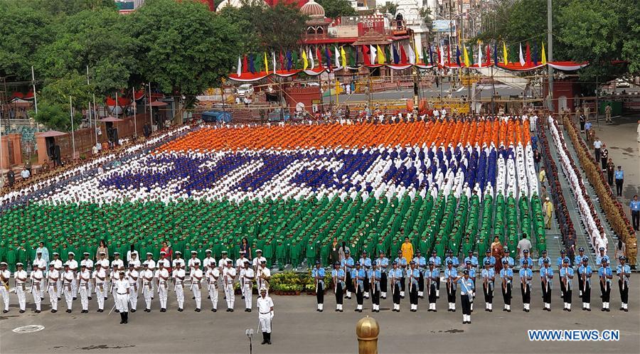 INDIA-NEW DELHI-INDEPENDENCE DAY CELEBRATIONS-REHEARSAL