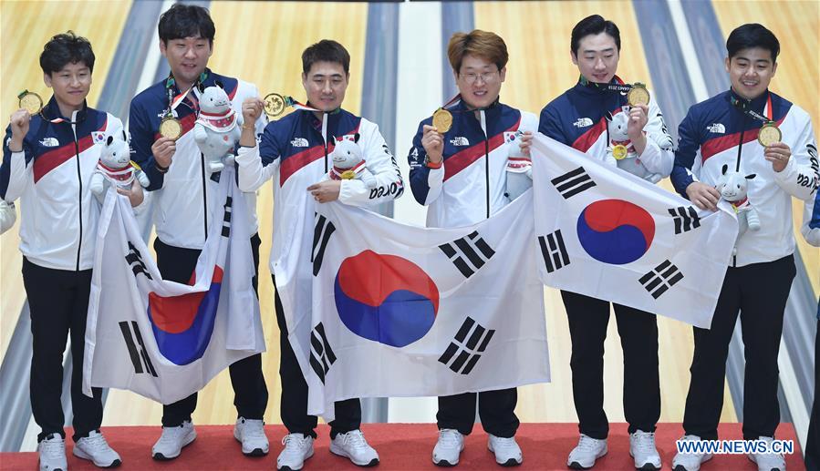 (SP)INDONESIA-PALEMBANG-ASIAN GAMES-BOWLING-MEN'S TEAM OF SIX