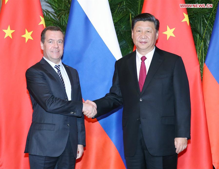 (IMPORT EXPO)CHINA-SHANGHAI-XI JINPING-RUSSIAN PM-MEETING (CN) 