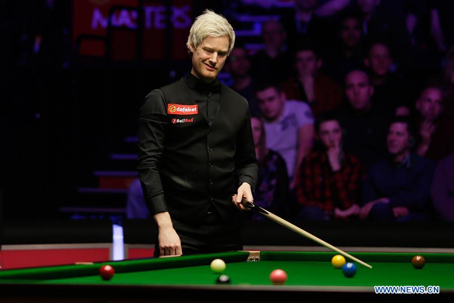 (SP) BRITAIN-LONDON-SNOOKER-MASTERS 2019-TRUMP VS ROBERTSON