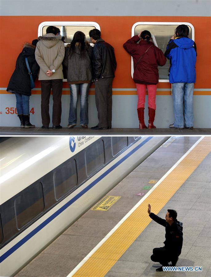 (MOMENTS FOREVER)CHINA-SPRING FESTIVAL-TRAINS-NOW AND THEN (CN)