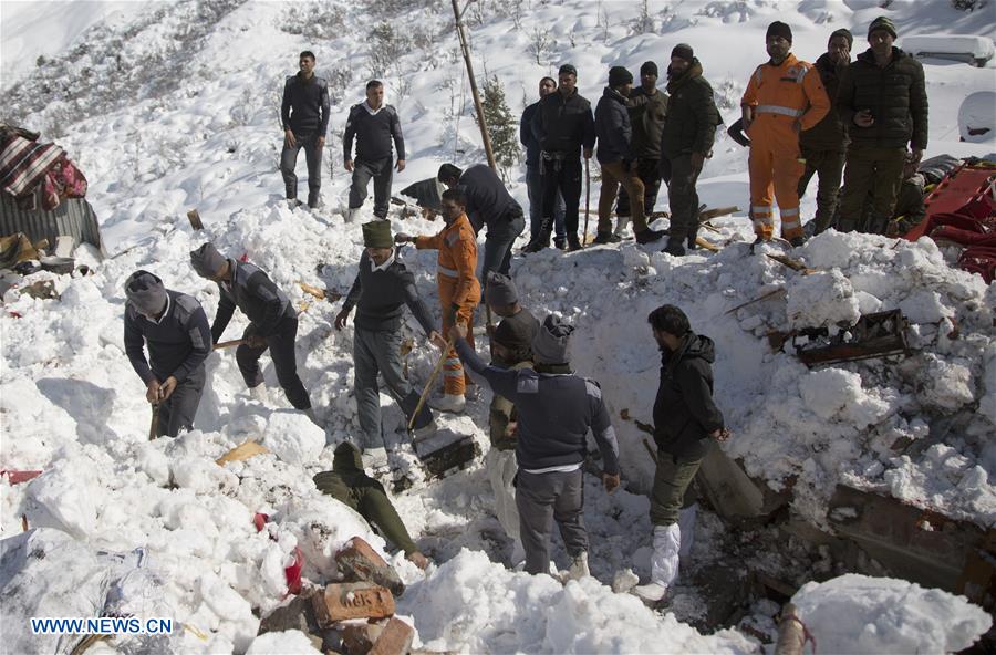 KASHMIR-SRINAGAR-AVALANCHE-POLICE POST