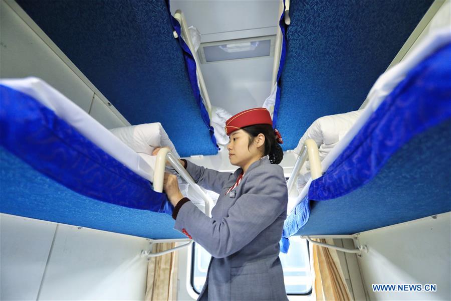 CHINA-SPRING FESTIVAL-TRAVEL RUSH-TRAIN SERVICE-BEDDING (CN)