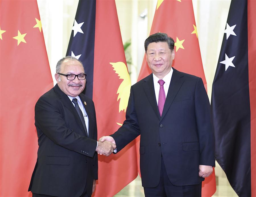 (BRF)CHINA-BEIJING-XI JINPING-PNG PM-MEETING (CN)