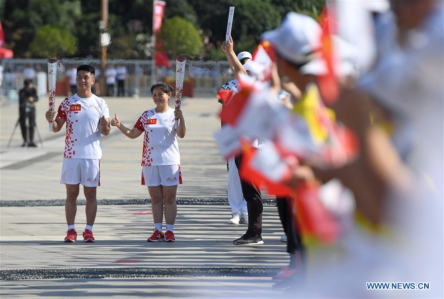 (SP)CHINA-NANCHANG-7TH MILITARY WORLD GAMES-FLAME LIGHTING CEREMONY AND TORCH RELAY