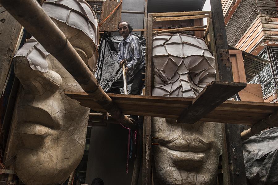 INDIA-KOLKATA-DURGA PUJA FESTIVAL-PREPARATION