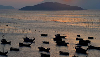 Sunset scenery in Xiapu County, SE China's Fujian