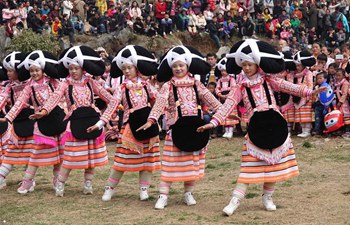 Annual "tiaohua" festival held in SW China's Guizhou