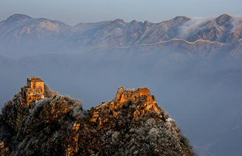 Scenery of Jiankou Great Wall after snowfall in Beijing