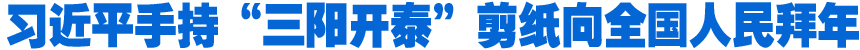 習(xí)近平手持“三陽開泰”剪紙向全國人民拜年